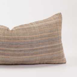 Woven Tribal Lumbar Cushion With Tassels, Striped Ethnic Pillow - thumbnail 2