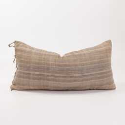 Woven Tribal Lumbar Cushion With Tassels, Striped Ethnic Pillow
