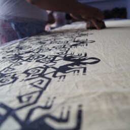 Hand Block Printed Cotton Pillow Cover Geometric Design - Garuda Black - thumbnail 2