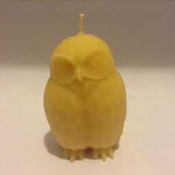 100% Pure Beeswax Owl Sculpted Pillar Candles - Set Of 3 - Handmade Candle - thumbnail 2