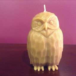 100% Pure Beeswax Owl Sculpted Pillar Candles - Set Of 3 - Handmade Candle - thumbnail 4
