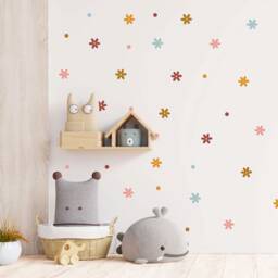 Floral Nursery Wall Stickers Boho Flower Decals, Kids Room Decor - thumbnail 3