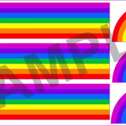 Retro Stripes Wall Stickers Art Car Campervan Rainbow Nursery Playroom Bedroom - thumbnail 3