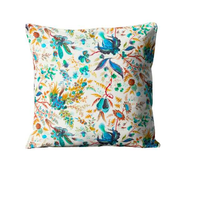 Harlequin, Sophie Robinson, Wonderland Floral, Lapis Cotton Blend Cushion Cover, Throw Pillow Homeware Decor - image 1