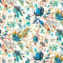 Harlequin, Sophie Robinson, Wonderland Floral, Lapis Cotton Blend Cushion Cover, Throw Pillow Homeware Decor - thumbnail 2