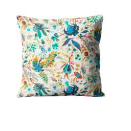 Harlequin, Sophie Robinson, Wonderland Floral, Lapis Cotton Blend Cushion Cover, Throw Pillow Homeware Decor - thumbnail 1