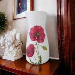 Pretty Red Poppy Vase, Themed Gifts, Decor, Remembrance Day, Housewarming Gifts For Nan, Flower Decor - thumbnail 1