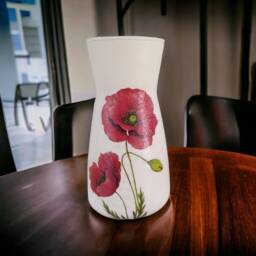 Pretty Red Poppy Vase, Themed Gifts, Decor, Remembrance Day, Housewarming Gifts For Nan, Flower Decor - thumbnail 3