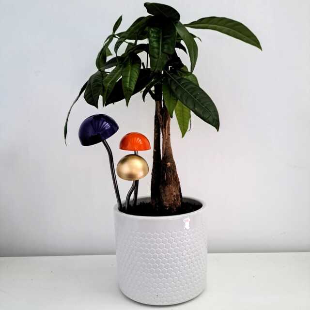 Mini Toadstool Plant Pot Decoration/steel Fungi Sculpture Indoor & Outdoor Pals - image 1