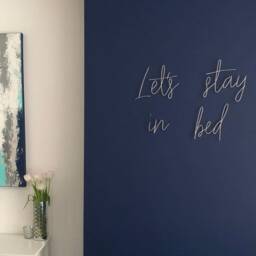 Let's Stay in Bed - Wire Wall Art Words Bedroom Sign - thumbnail 1