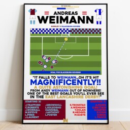 Andreas Weimann V Burnley Print, Blackburn Rovers Poster, Football Wall Art, Posters, Fc - thumbnail 2