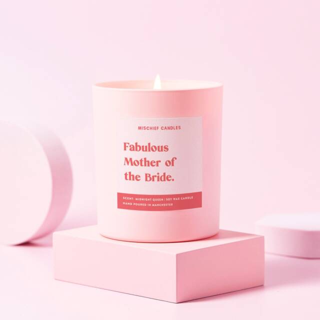 Mother Of The Bride Gift - For Bride's Mum Soy Wax Scented Pink Candle - image 1