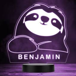 Cute Sloth Face Smiling Animal Lover Personalised Gift Multicolour Night Light - Bedroom Lamp