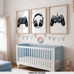 Boys Bedroom Prints - 3 Gaming Posters - Teen Room Wall Art Decor Video Gamer Print Kid Artwork Gift For Boy Gifts - thumbnail 2