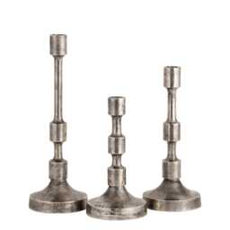 Handmade Camden Aluminum Candle Holder Antique Silver Finish - Set Of 3 - thumbnail 2