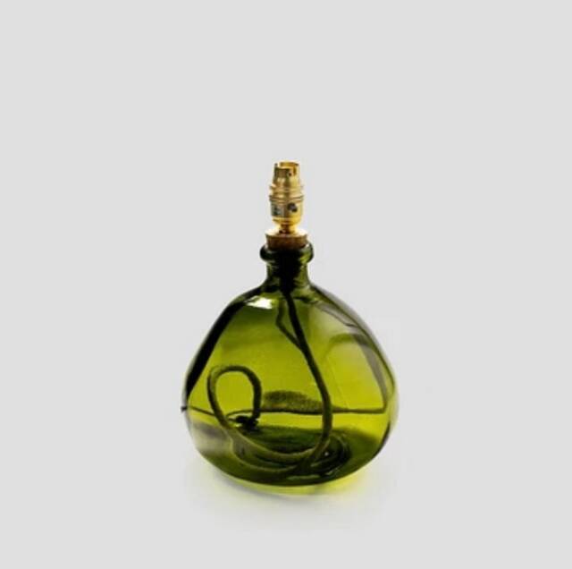 Recycled Glass Table Lamp Clear Organic Home Decor - 29cm - image 1