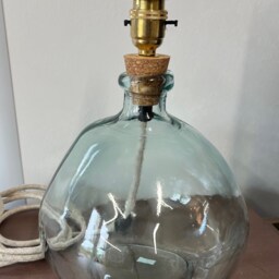Recycled Glass Table Lamp Clear Organic Home Decor - 29cm - thumbnail 4