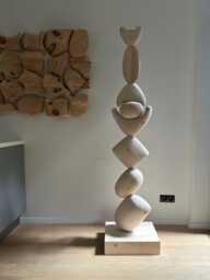Modern Reclaimed Pine Wood Totem Sculpture Abstract Tree Art - thumbnail 1
