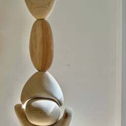 Modern Reclaimed Pine Wood Totem Sculpture Abstract Tree Art - thumbnail 2