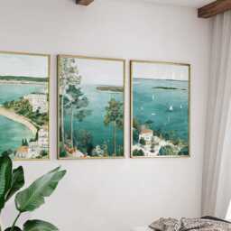 Set Of 3 Poole Posters, Dorset Coastal Wall Art, UK Harbour Prints, Vintage Seaside Decor, Modern Travel Artwork For Home - thumbnail 4