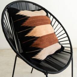 Black Zapotec Pillows Decorative Cushions Boho Mexican Woven Wool Cushion - thumbnail 2