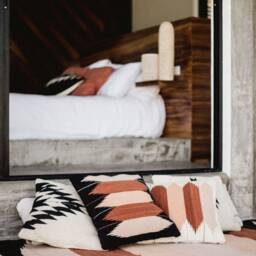 Black Zapotec Pillows Decorative Cushions Boho Mexican Woven Wool Cushion - thumbnail 3