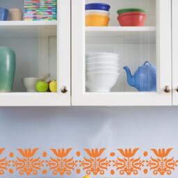 Mid Century Floral Wall Decal - Removable Vinyl Art Stickers - thumbnail 2