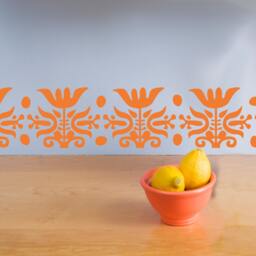Mid Century Floral Wall Decal - Removable Vinyl Art Stickers - thumbnail 1