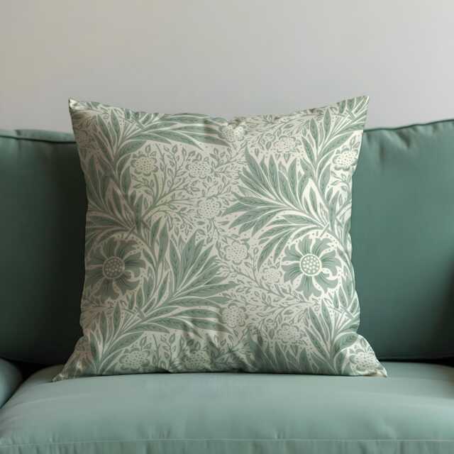 Sage Green Floral Cushion Cover, Farmhouse Botanical Decorative Throw Pillow Classic Flower Living Room & Bedroom Decor - image 1