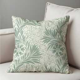 Sage Green Floral Cushion Cover, Farmhouse Botanical Decorative Throw Pillow Classic Flower Living Room & Bedroom Decor - thumbnail 4
