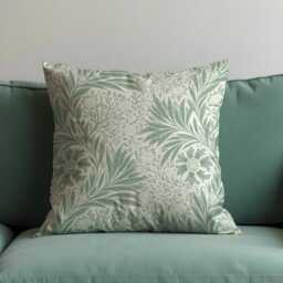 Sage Green Floral Cushion Cover, Farmhouse Botanical Decorative Throw Pillow Classic Flower Living Room & Bedroom Decor - thumbnail 1