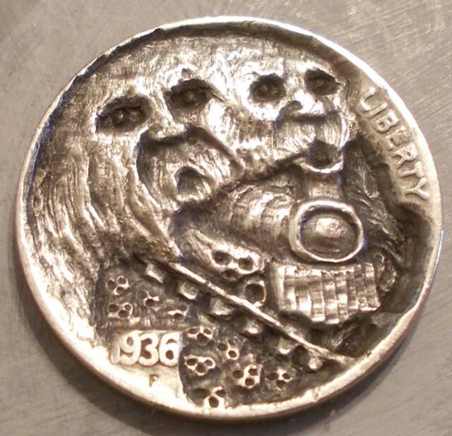 Deep Carved Hobo Nickel, Train Related #73