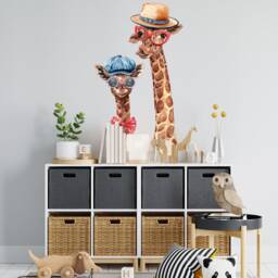 xl Giraffe Wall Decal , Safari Decor Nursery Funny Print Animal Stickers - Thevinylcreations - thumbnail 3