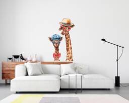 xl Giraffe Wall Decal , Safari Decor Nursery Funny Print Animal Stickers - Thevinylcreations - thumbnail 1