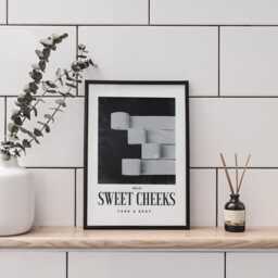 Sweet Cheeks - Toilet Roll Poster Unique Bathroom Print, Poster, Wall Art, Cool Funny Home Decor - thumbnail 3