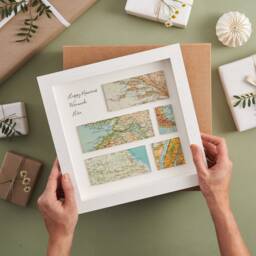Fathers Day Gift, Custom Map Gift For Dad, Personalised Wall Art Frame, Decor Gift For Personalized Print Husband, Him - thumbnail 2