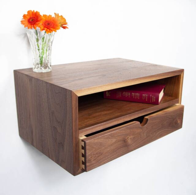 Solid Walnut Floating Nightstand - image 1
