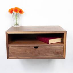 Solid Walnut Floating Nightstand - thumbnail 2