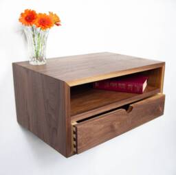 Solid Walnut Floating Nightstand - thumbnail 1
