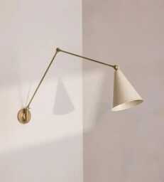 1 Light Raw Brass Wall Sconce - Sconces Lamp Mid Century Modern Brass Italian Scone Cone - thumbnail 1