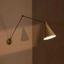 1 Light Raw Brass Wall Sconce - Sconces Lamp Mid Century Modern Brass Italian Scone Cone - thumbnail 2