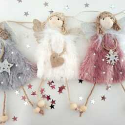 Handmade Angel Hanging Christmas Tree Decoration Personalised Option Available - thumbnail 2