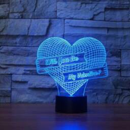 Will You Be My, 3D Illusion Smart App Control Night Light Bluetooth, Music, 7&16M Color Mobile App, Made in UK - thumbnail 2