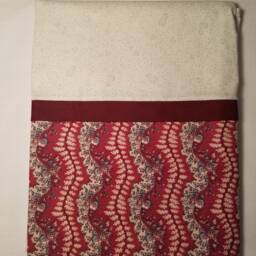 Cream & Red Floral Trim Standard/Queen Pillowcase - thumbnail 3