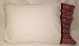 Cream & Red Floral Trim Standard/Queen Pillowcase