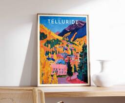 Telluride Ski Poster Colorado Travel Art Print - thumbnail 1