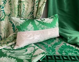 Designers Guild Emerald Green Pillow Cover Bohemian Silk Velvet Cushion - thumbnail 1