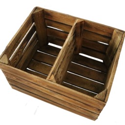 Set Of 2 Rustic Wooden Crates With Intermediate Shelf Shoe Rack Flamed Apple Wine Organizer Vintage Lowboard Wall Solid Wood - thumbnail 3
