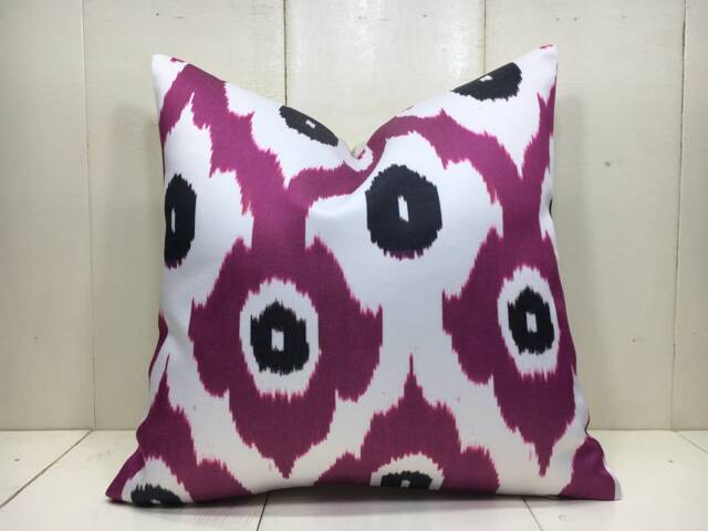 Silk Ikat Pillow Cover, Handwoven Decorative Cushion - 16x16 - image 1