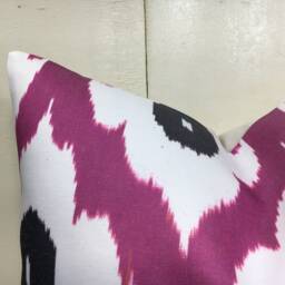 Silk Ikat Pillow Cover, Handwoven Decorative Cushion - 16x16 - thumbnail 2